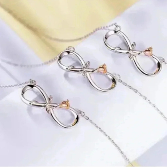1 LEFT! Silver Infinity Rose Necklace - Picture 4 of 5